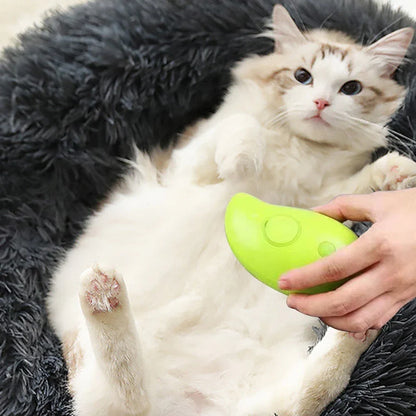 Brosse Vapeur 3-en-1 pour Animaux – Massage, Démêlage & Épilation | Recharge USB & Pulvérisation Vapeur Douce