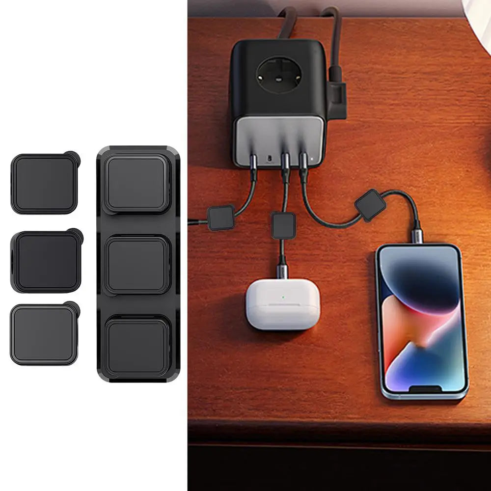 🧲 Organiseur de Câbles Magnétique – Fixation Adhésive & Clips Aimantés