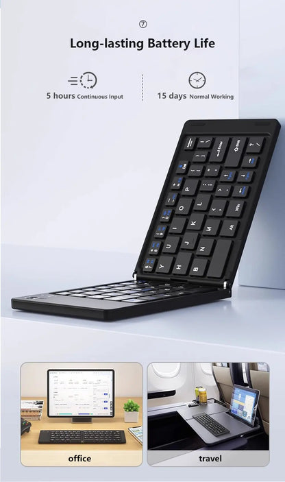 Clavier Pliable Sans Fil Bluetooth – Ultra Compact & Rechargeable pour Windows, Android & iOS