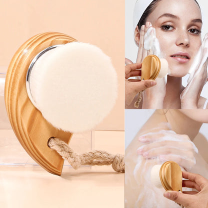 Brosse Nettoyante Visage en Bois – Douceur, Démaquillage & Nettoyage Profond