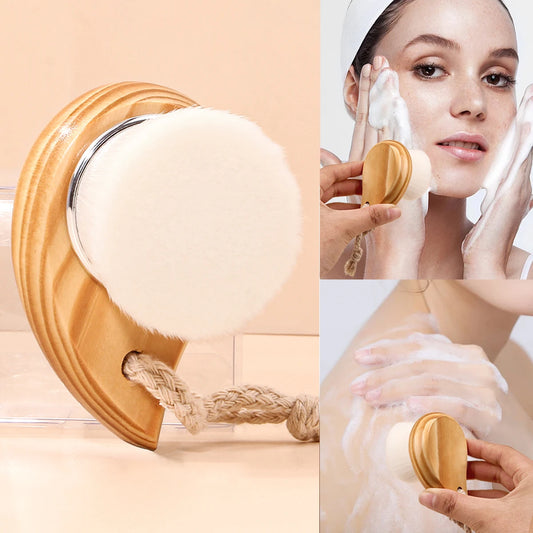 Brosse Nettoyante Visage en Bois – Douceur, Démaquillage & Nettoyage Profond
