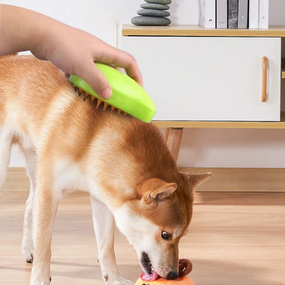 Brosse Vapeur 3-en-1 pour Animaux – Massage, Démêlage & Épilation | Recharge USB & Pulvérisation Vapeur Douce