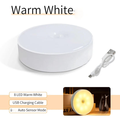 Veilleuse LED Sans Fil – Détecteur de Mouvement | Rechargeable USB | Lumière Nocturne Intelligente pour Chambre, Escaliers, Placard