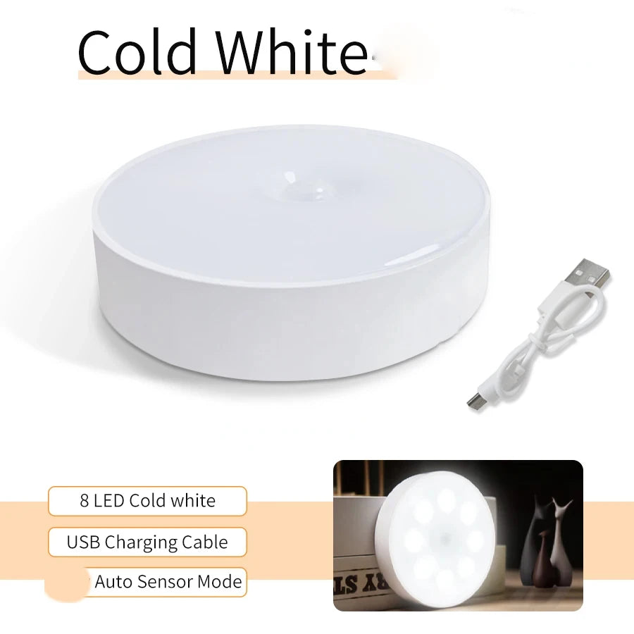Veilleuse LED Sans Fil – Détecteur de Mouvement | Rechargeable USB | Lumière Nocturne Intelligente pour Chambre, Escaliers, Placard