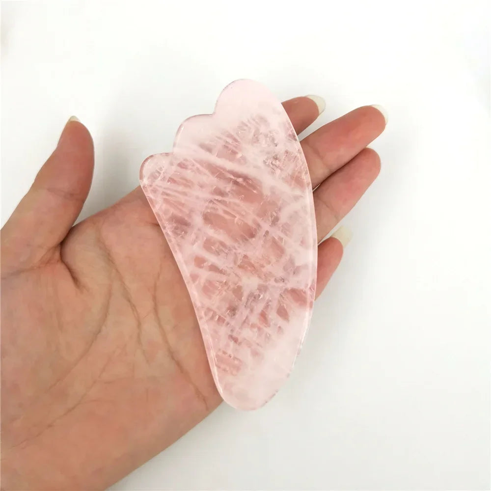 Set de Massage Visage en Quartz Rose – Rouleaux & Gua Sha Antirides