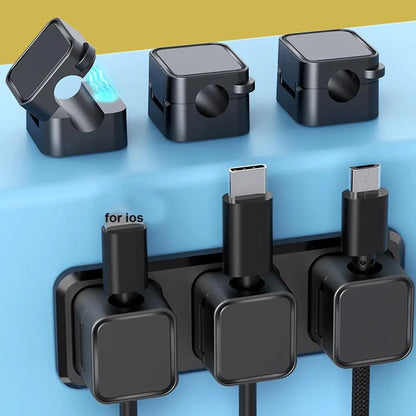 🧲 Organiseur de Câbles Magnétique – Fixation Adhésive & Clips Aimantés