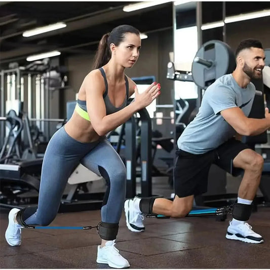 Bandes de Résistance avec Sangles de Cheville – Fitness, Yoga, Entraînement Fessiers et Jambes