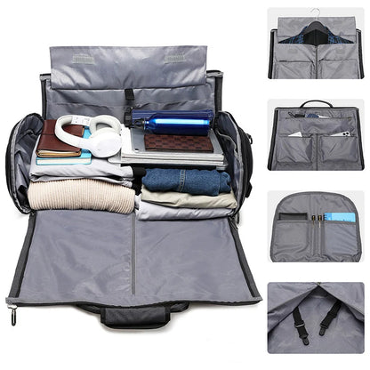 Sac de Voyage 3-en-1 avec Rangement Pliable – Idéal pour les Déplacements, le Sport et les Affaires
